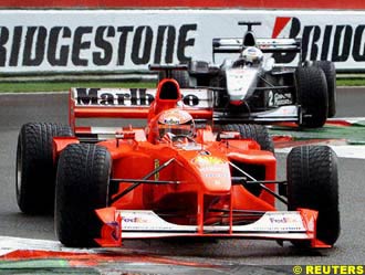 Schumacher leads from Hakkinen