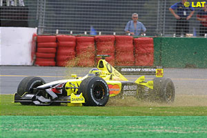 Heinz Harald Frentzen mowing the lawn at the Australian GP earlier this year