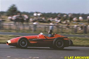 Fangio drives his Maserati at the Nurburgring in 1957