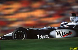 Mika Hakkinen driving at Hockenheim in 2000