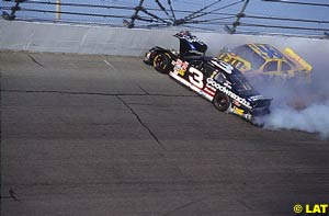 Earnhardt's fatal crash on the last lap of this year's Daytona 500