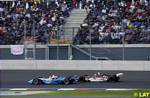 Alex Tagliani ahead of Alex Zanardi, who later collided