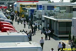 The Barcelona paddock