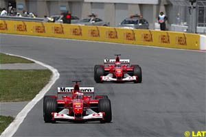 Barrichello leads Schumacher