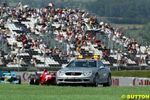 The safety car led the field around for a few laps