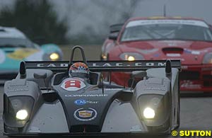 JJ Lehto in the third placed Cadillac, in its last ALMS race