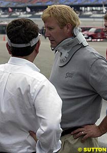 Sterling Marlin, right, in the Talladega paddock