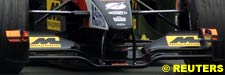 Minardi front wing, red flip-ups