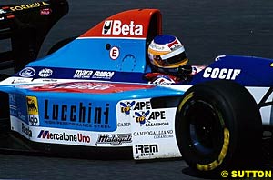 A very cluttered 1994 Minardi