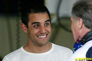 Juan Pablo Montoya with Patrick Head