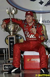 Dale Earnhardt Jr takes a rest after winning at Bristol