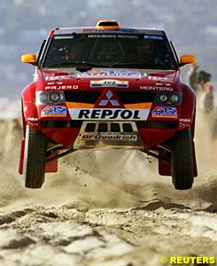 Rally leader Stephane Peterhansel