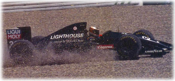 Lehto in the Gravel of Hockenheim, 1993