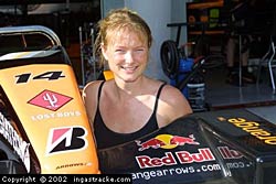 Inga Stracke in the pitlane