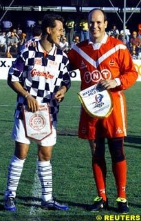 Schumacher with Print Albert at a charity game this week