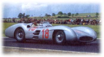 Fangio in France driving a Mercedes